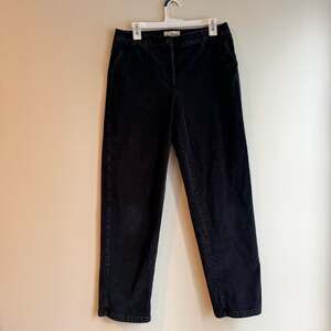L.L.Bean Favorite Fit Straight Leg Corduroy Pants Black Size 10 Tall